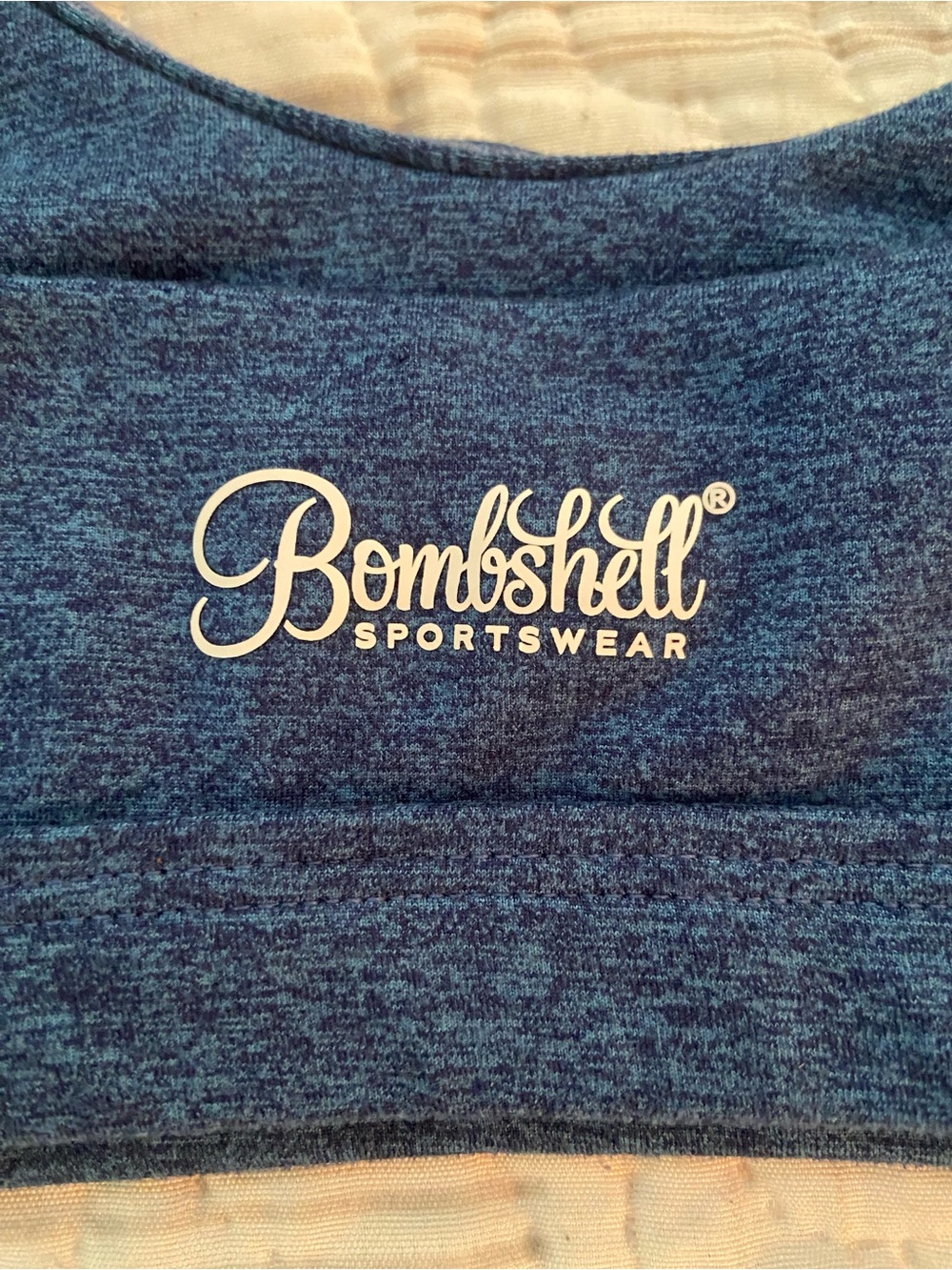 Bombshell Sportswear Small Navy Heather Strappy Sports Bra - Picture 3 of 6